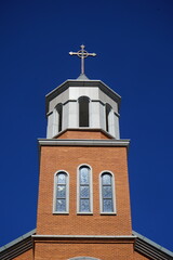 Fototapeta na wymiar church steeple with cross