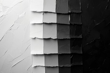 A captivating black and white image showcasing various vibrant colors of paint, A monochromatic...