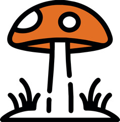 mushroom, icon broken line