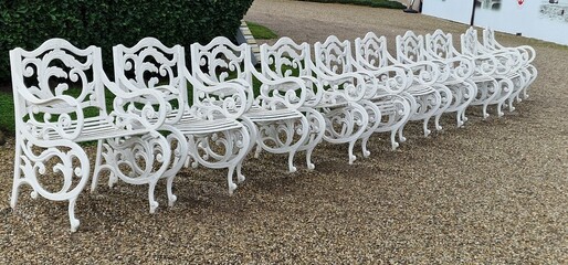 palace garden chairs made of cast iron produced in the beginning 19th century