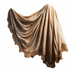 Naklejka premium Beige Shawl isolated on white background