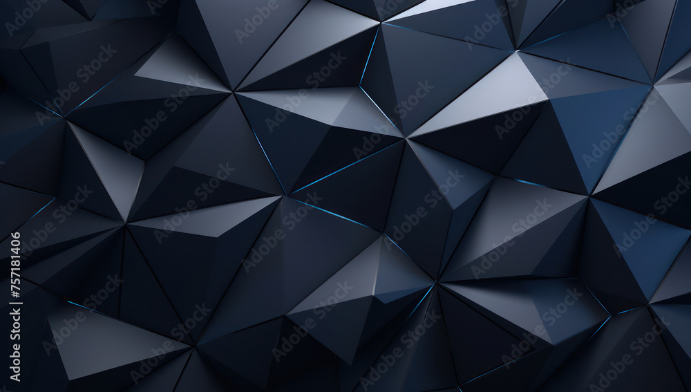 Poster abstract geometric design: modern triangle structure in futuristic render