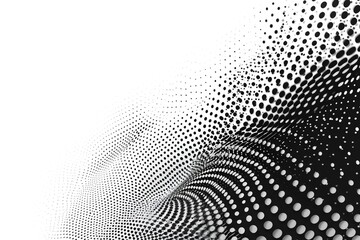 This captivating black and white photo showcases a minimalist aesthetic with intricate dots forming intriguing patterns, A multitude of small dots forming a gradient from white to black, AI Generated