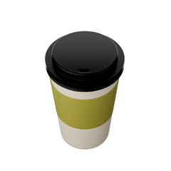 Paper cups for holding hot drinks 3D rendering.