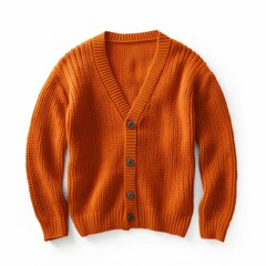 Fototapeta premium Orange Cardigan isolated on white background