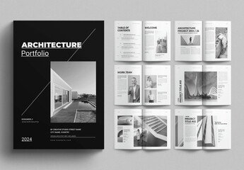 Architecture Portfolio Layout - obrazy, fototapety, plakaty