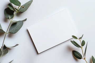 Professional Top View Business Card Mockup on White Background