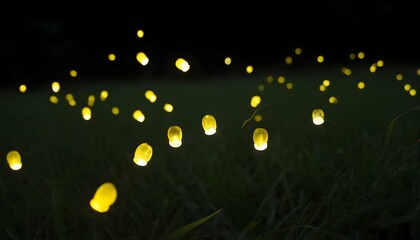 Fototapeta na wymiar Fireflies Flickering Like Tiny Lanterns Upscaled 5
