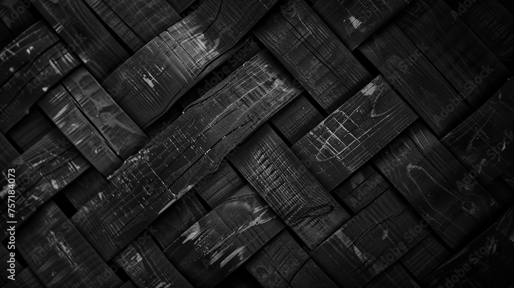 Poster this image presents a weaved wooden texture in a noir style, perfect for adding a dark and intricate