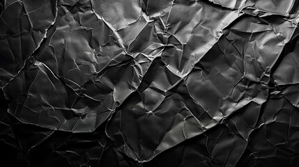 An elegant image showcasing the complex folds of crinkled material, creating a chic charcoal aesthetic perfect for sophisticated fashion or design elements.