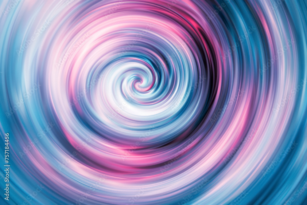 Poster abstract circular pattern with harmonious swirls of pink and blue hues creating a hypnotic spiral ef