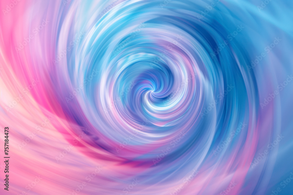 Poster abstract circular pattern with harmonious swirls of pink and blue hues creating a hypnotic spiral ef