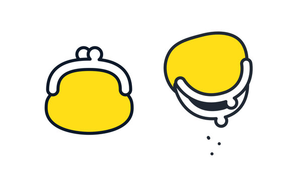 財布のシンプルなベクターアイコンイラストセット素材