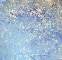 Multiple Shades of Blue Acrylic Paint Sponged onto White Background