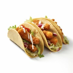 Chicken Tacos isolated on white background