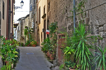 Vitorchiano, strade, vicoli, piazze e case della città medievale - Viterbo, Tuscia Lazio	