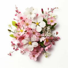 Spring flowers isolated on white background