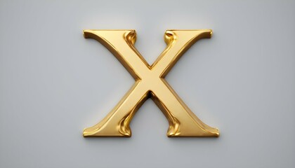 Letter X Made Of Gold
