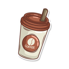 Coffee drink in cup illustration


