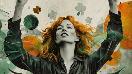Modern Art Collage: St. Patrick's Day Celebration and Cultural Joy


