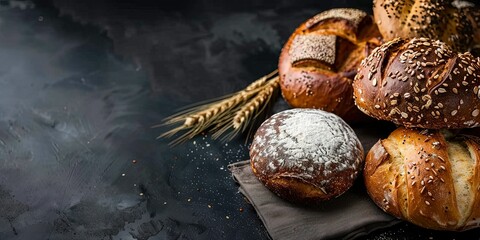 Fresh pastries,bread,whole grain bread,bread with seeds,bakery,background,wallpaper.