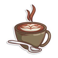 Coffee drink in cup illustration

