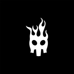 fire skull logo design icon