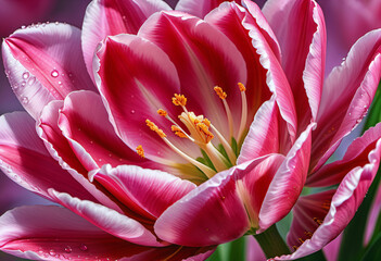 Pink tulip garden