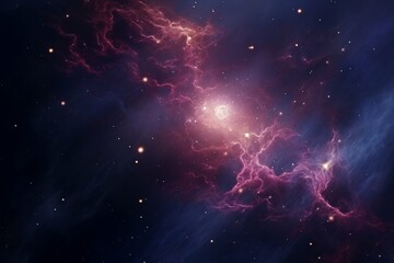 A close up of a glowing nebula in deep space, showing the intricate details of its structure
