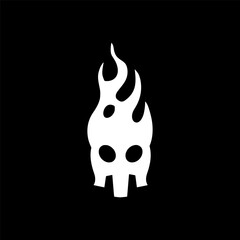 fire skull logo design icon