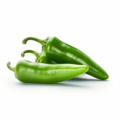 Anaheim peppers isolated on white background