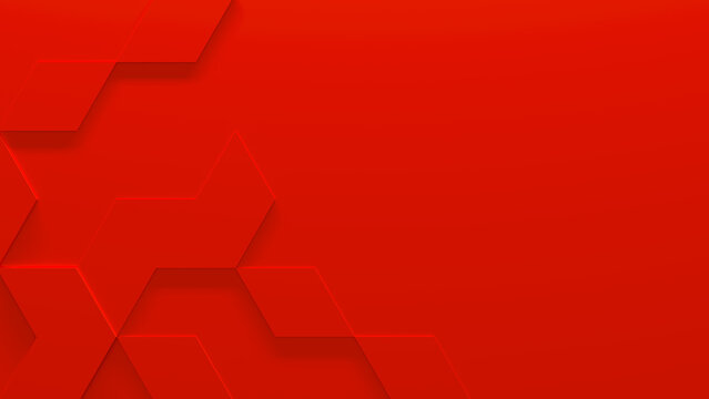 Red Geometric Background With Copy-Space (3D Illustration)