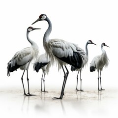 Obraz premium Cranes isolated on white background