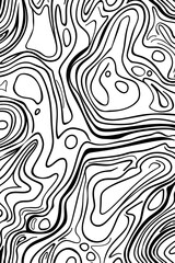 Obraz premium Abstract seamless pattern with fluid black and white shapes merging and flowing together