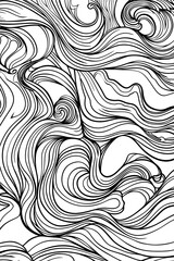 Aesthetic display of undulating lines evoking a feeling of movement and rhythm across the surface