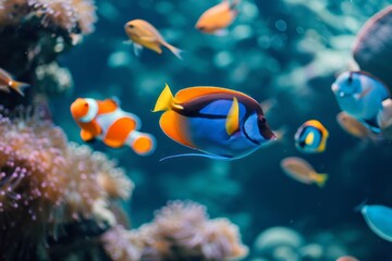 Obraz na płótnie Canvas Clownfish and anemone in coral reef