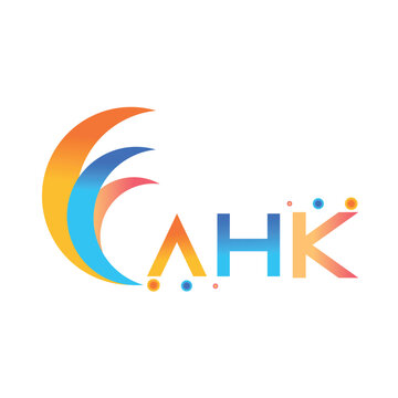 AHK letter technology logo design on white background. AHK creative initials letter business logo concept. AHK uppercase monogram logo and typography for technology, business and real estate brand.
