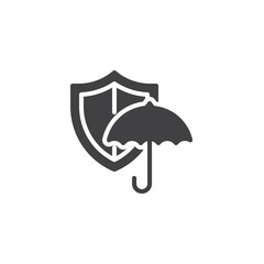 Shield and Umbrella vector icon