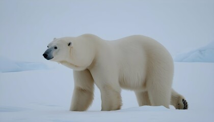 A Polar Bear With Its Ears Flicking Back And Forth
