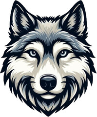 Fototapeta premium wolf face vector illustration icon