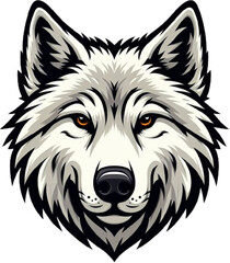 Naklejka premium wolf head face vector icon