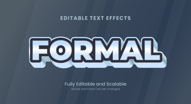 Formal 3d text effect