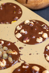 cooking chocolate bars with milk hot chocolate and nuts