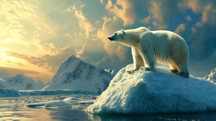 Tuinposter a polar bear on an iceberg © Tatiana