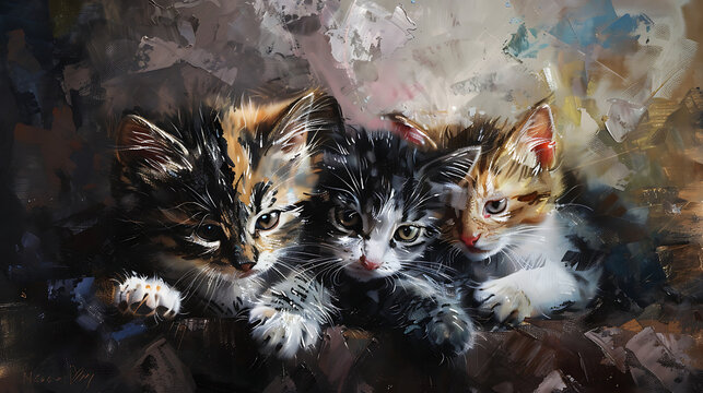 Cat paintings beautiful contemporary art