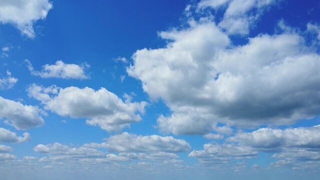 Nice sky clouds texture. Clouds in blue sky. High altitude video. Calming footage.
