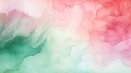 Fototapeta premium Abstract ombre watercolor background with Watermelon pink, Bright white, Mint green