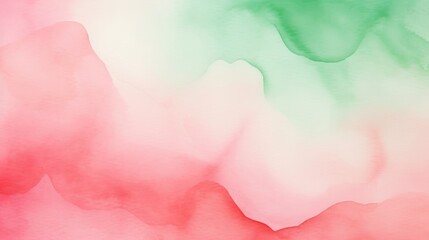 Abstract ombre watercolor background with Watermelon pink, Bright white, Mint green