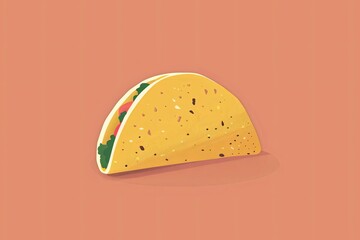 A playful and colorful illustration of a classic taco, symbolizing the fun and flavor of a Taco Tuesday fiesta.