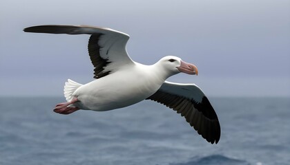An Albatross With Its Wings Angled Sharply Bankin Upscaled 3